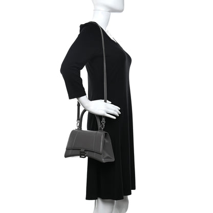 Balenciaga Shiny Box Calfskin Small Hourglass Top Handle Bag Dark Grey 2 of 11
