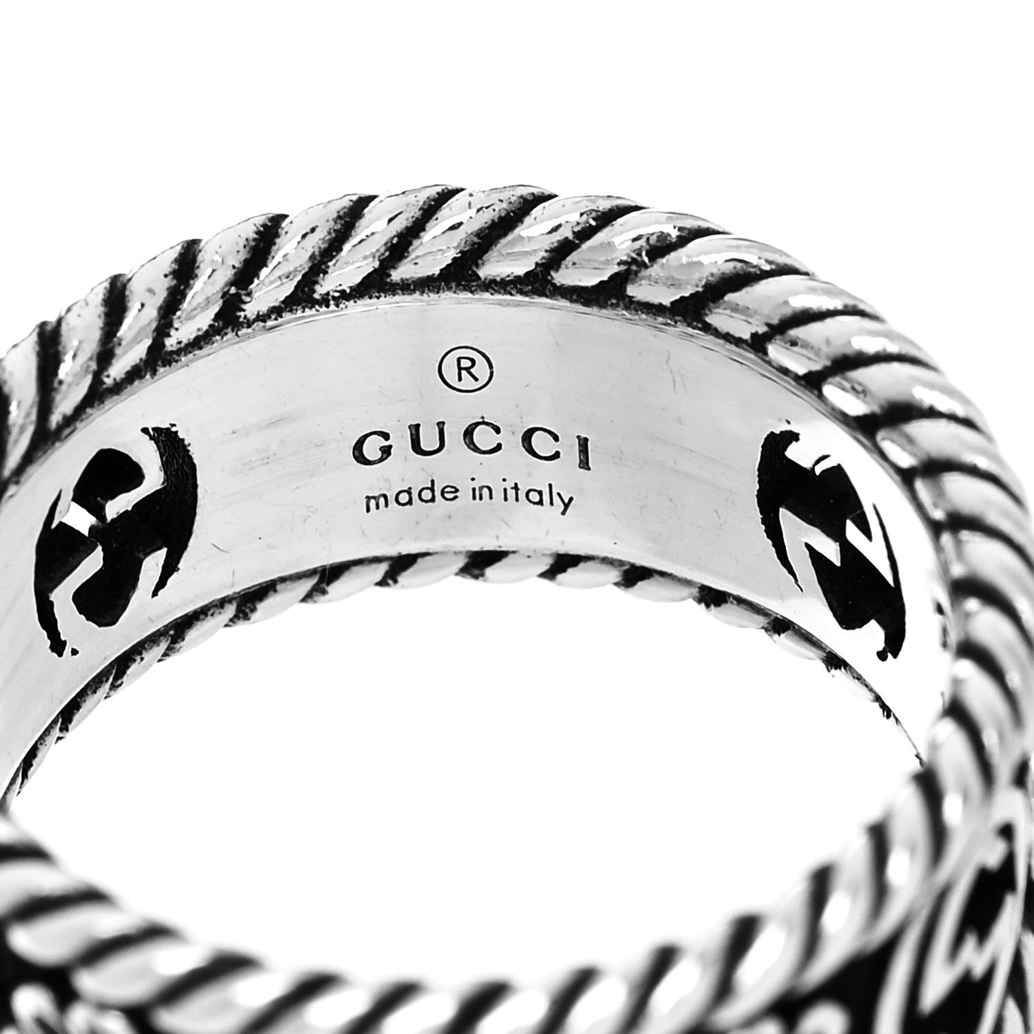 Gucci Sterling Silver Interlocking G Flower Ring 50 5.25 4 of 6