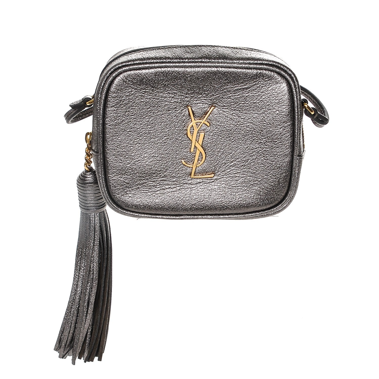 Saint Laurent Metallic Calfskin Monogram Blogger Bag Lapis Nero 1 of 6