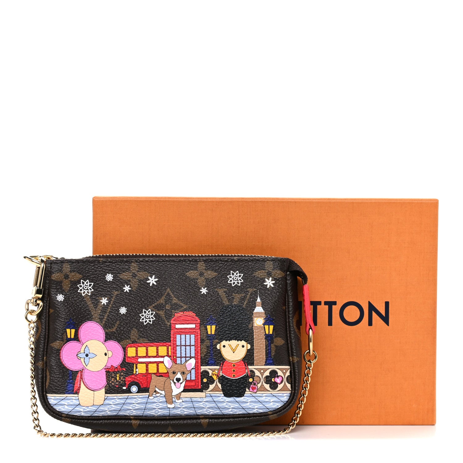 Louis Vuitton Monogram 2021 Christmas Animation London Mini Pochette Accessories Red 11 of 11