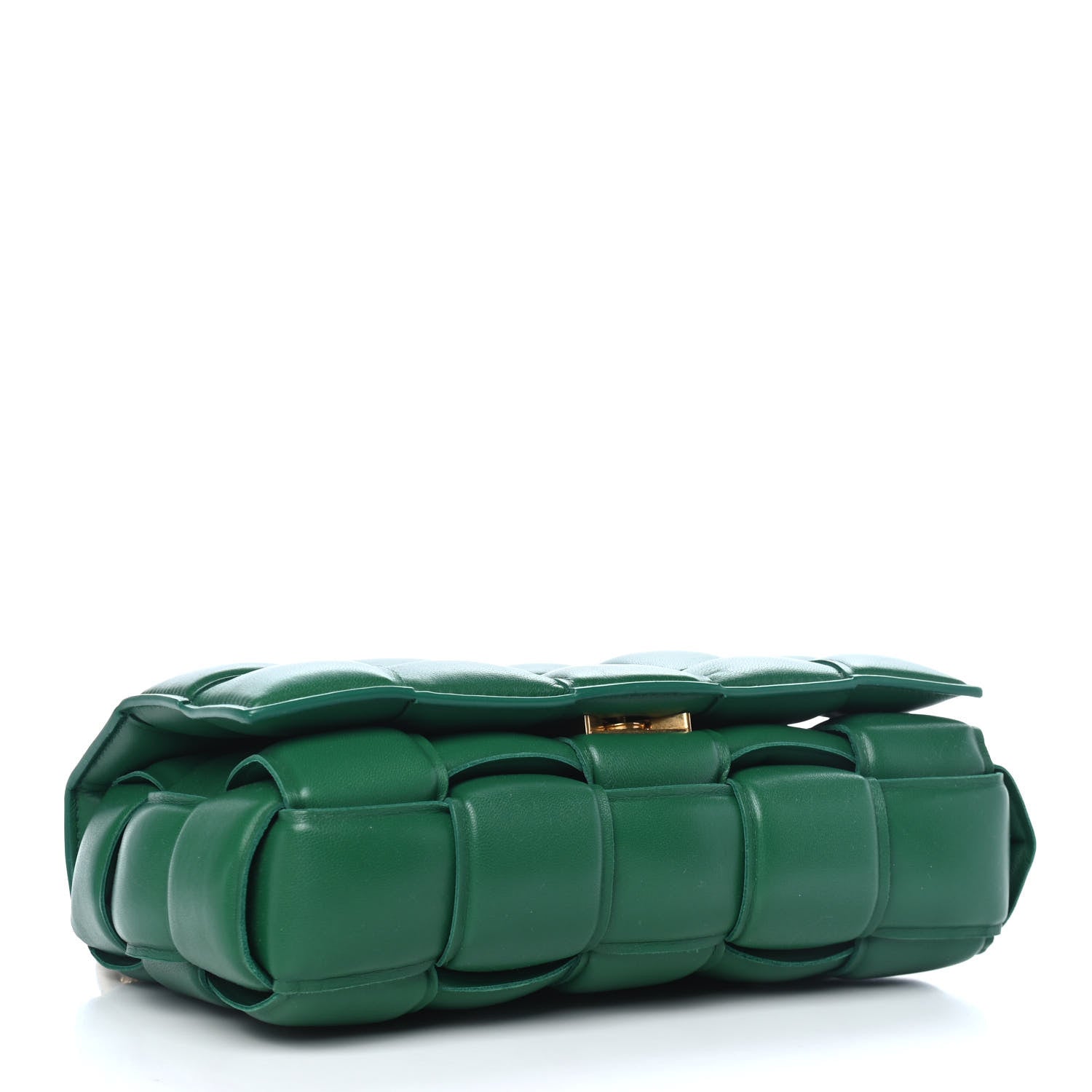 Bottega Veneta Lambskin Maxi Intreccio Padded Chain Cassette Crossbody Bag Racing Green 3 of 4