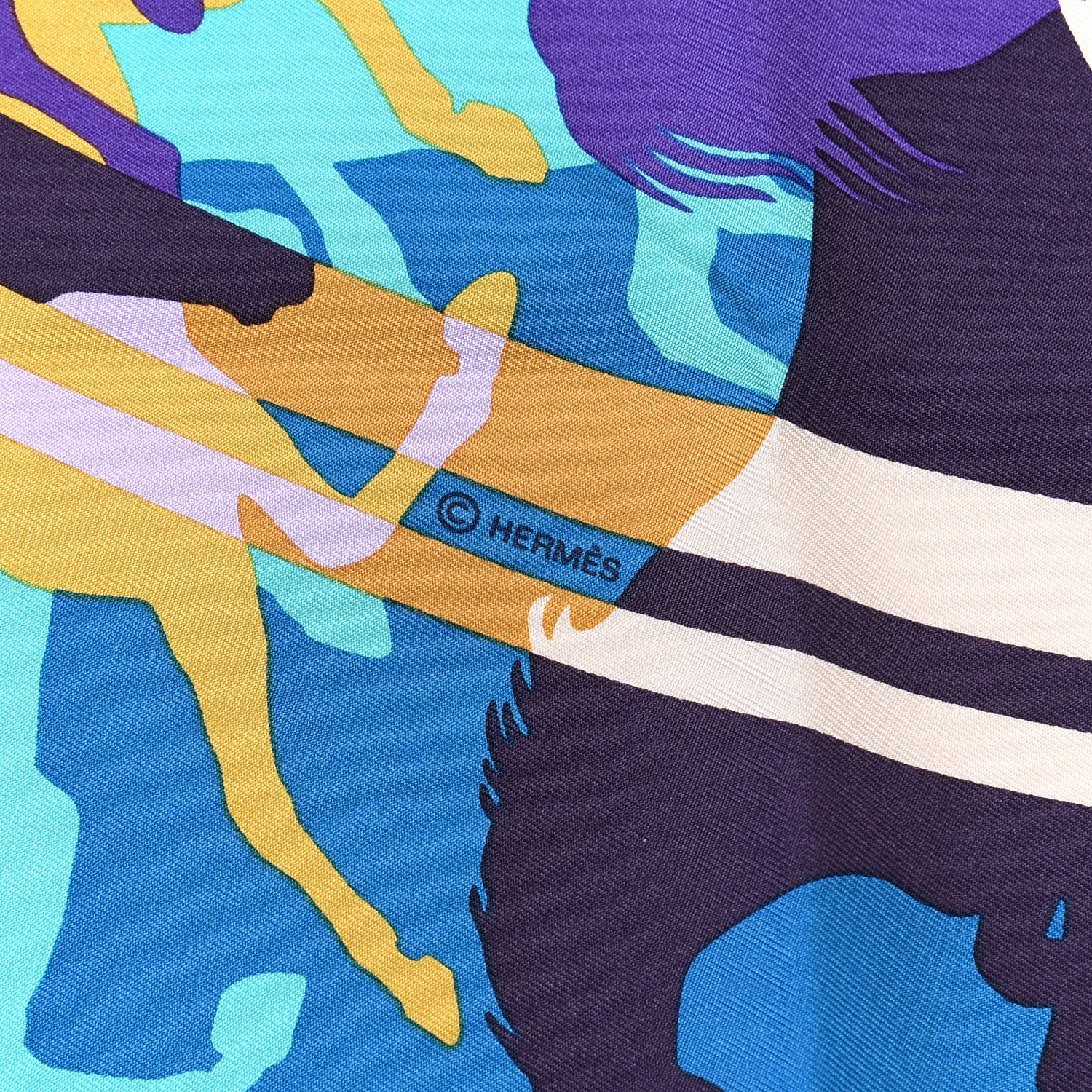Hermes Silk Ex Libris En Camouflage Scarf 90 4 of 4