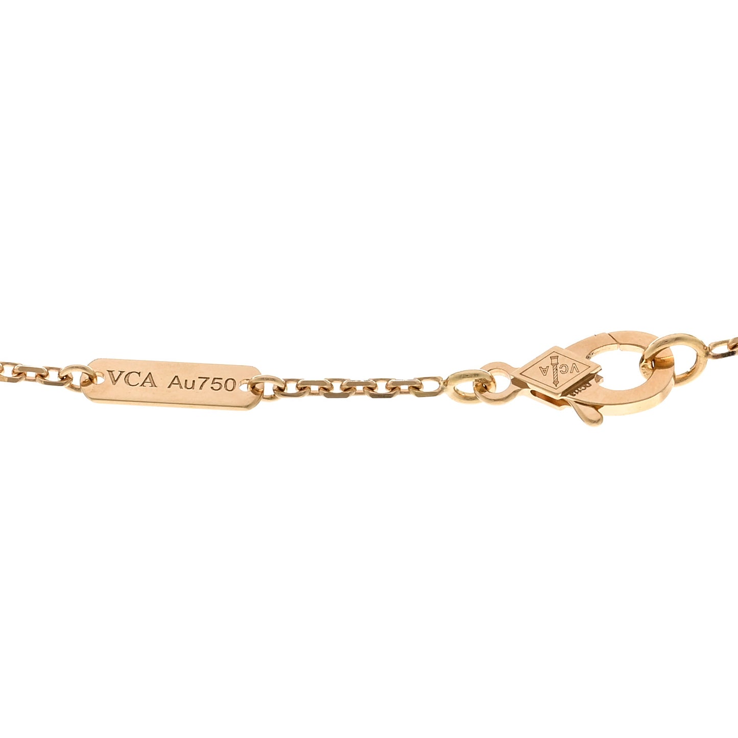 18K Yellow Gold Mother of Pearl Vintage Alhambra Pendant Necklace