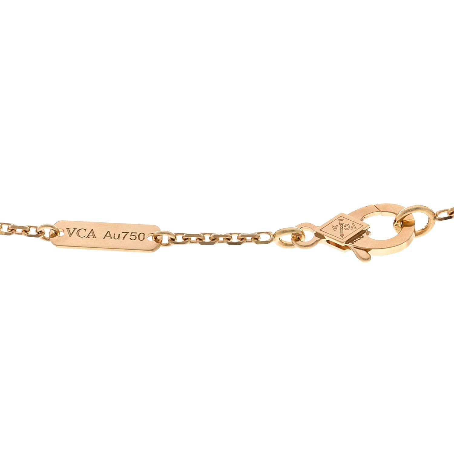 Van Cleef & Arpels 18K Yellow Gold Mother of Pearl Vintage Alhambra Pendant Necklace 4 of 6
