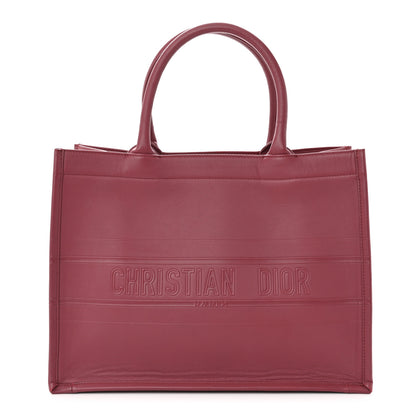 Christian Dior Calfskin Embossed Medium Book Tote Red 1 of 12