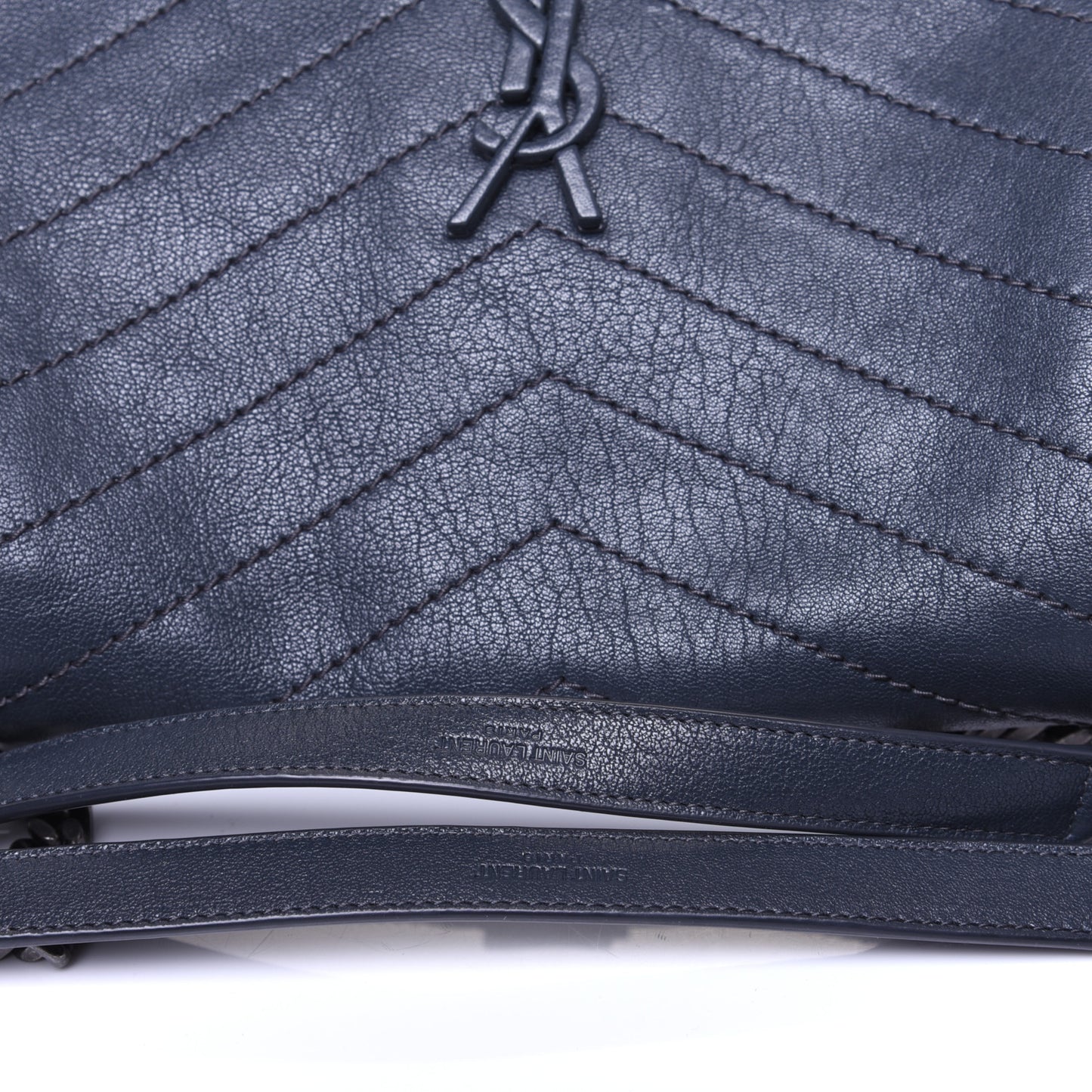Vintage Lambskin Chevron Monogram Medium Nolita Dark Smog