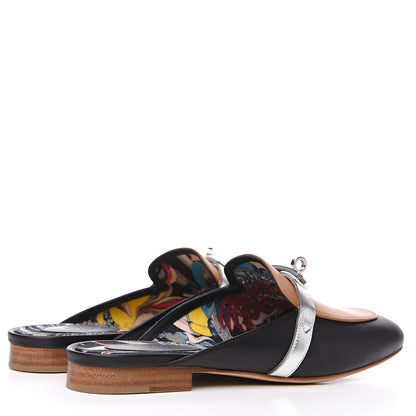 Hermes Calfskin Nappa Oz Mules 39 Naturel Black Multicolore 4 of 8
