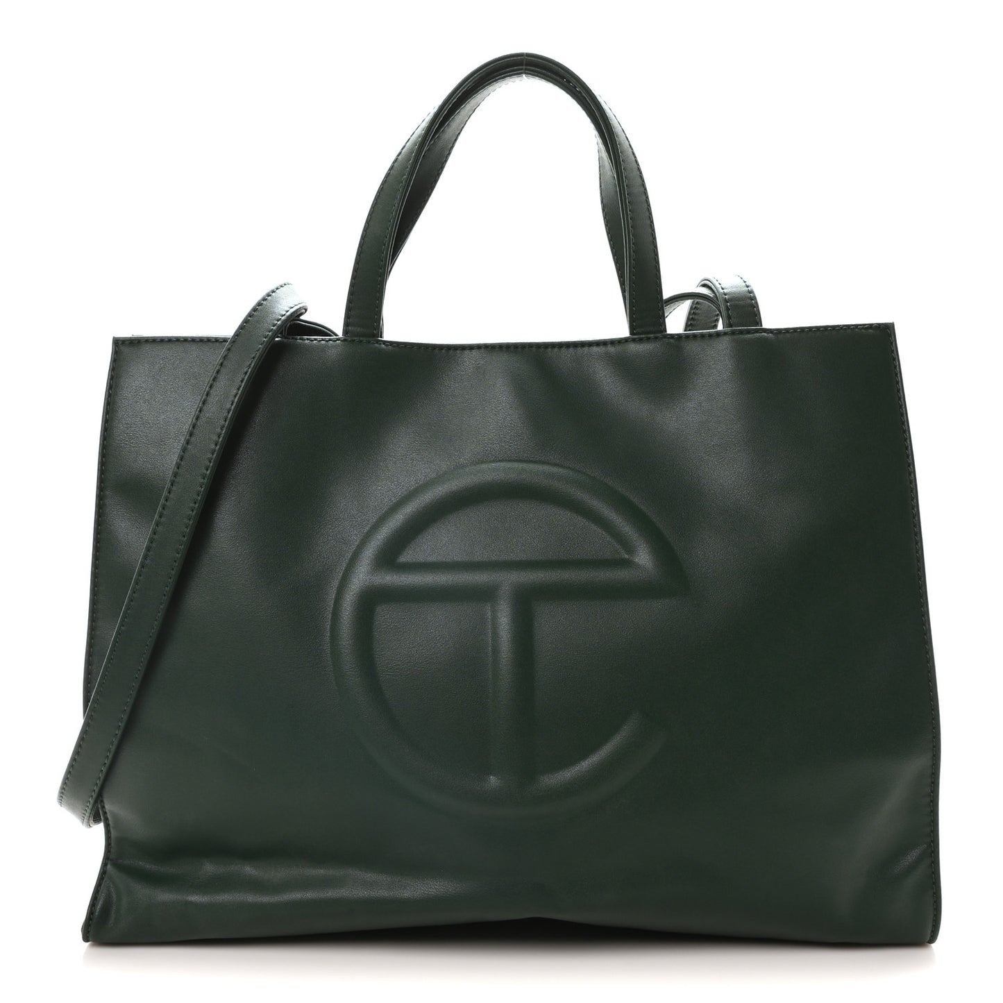 Vegan Leather Medium Shopping Bag Dark Olive