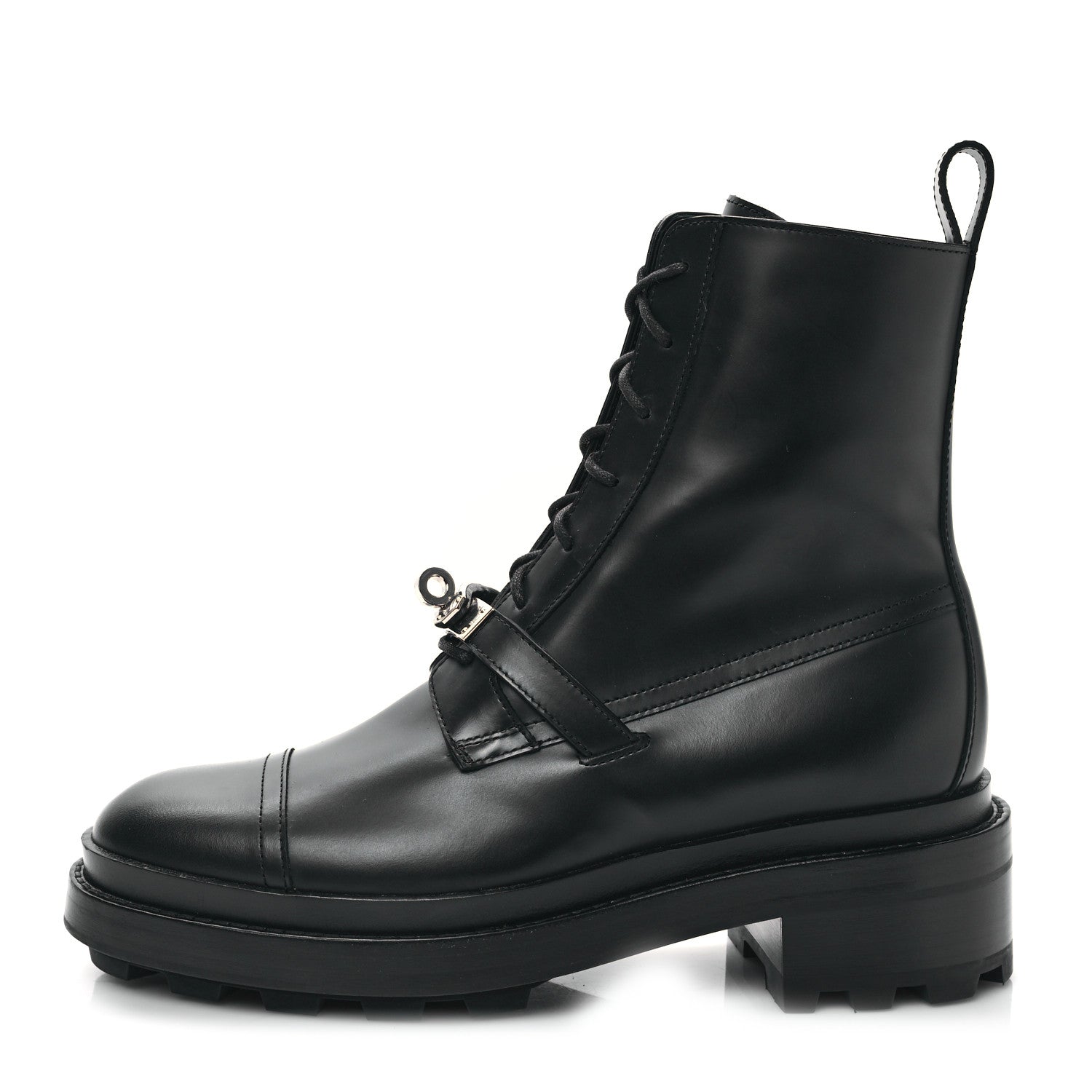 Hermes Glossed Calfskin Funk Ankle Boots 38.5 Black 2 of 20