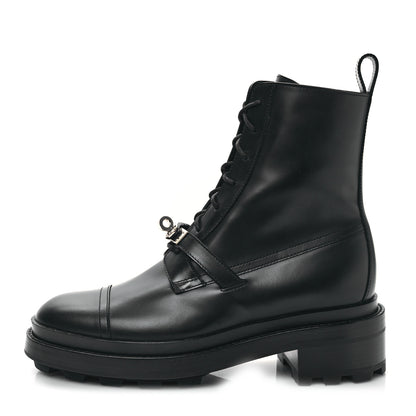 Hermes Glossed Calfskin Funk Ankle Boots 38.5 Black 2 of 20