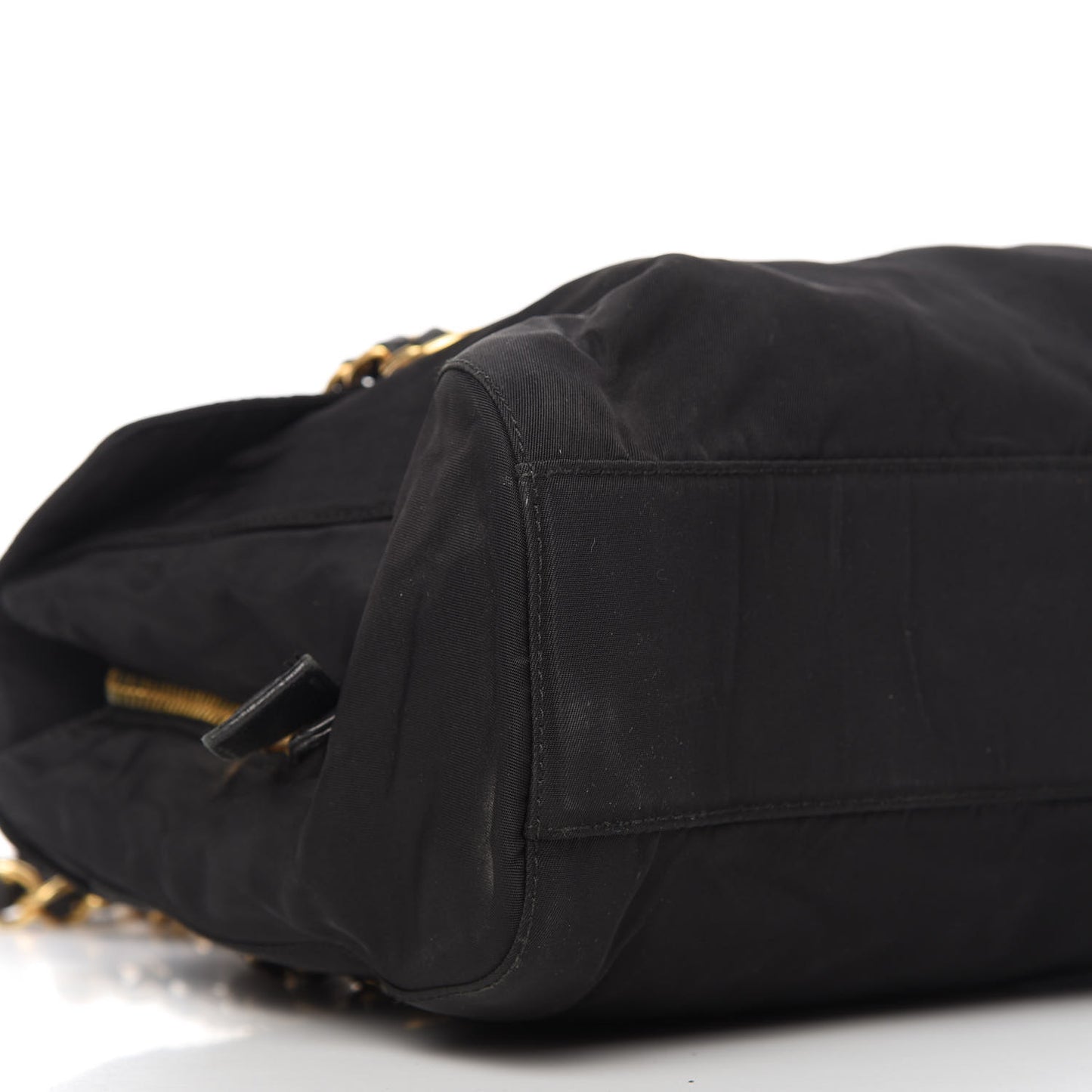 Tessuto Nylon Chain Shoulder Bag Black