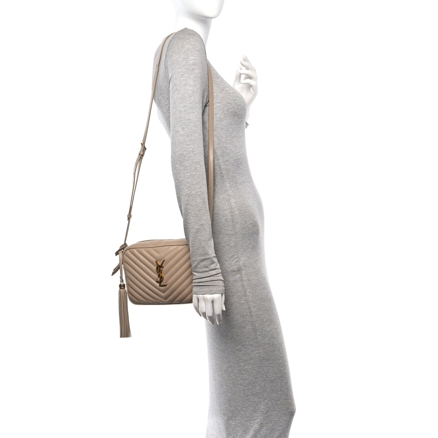 Calfskin Matelasse Monogram Lou Camera Bag Dark Beige