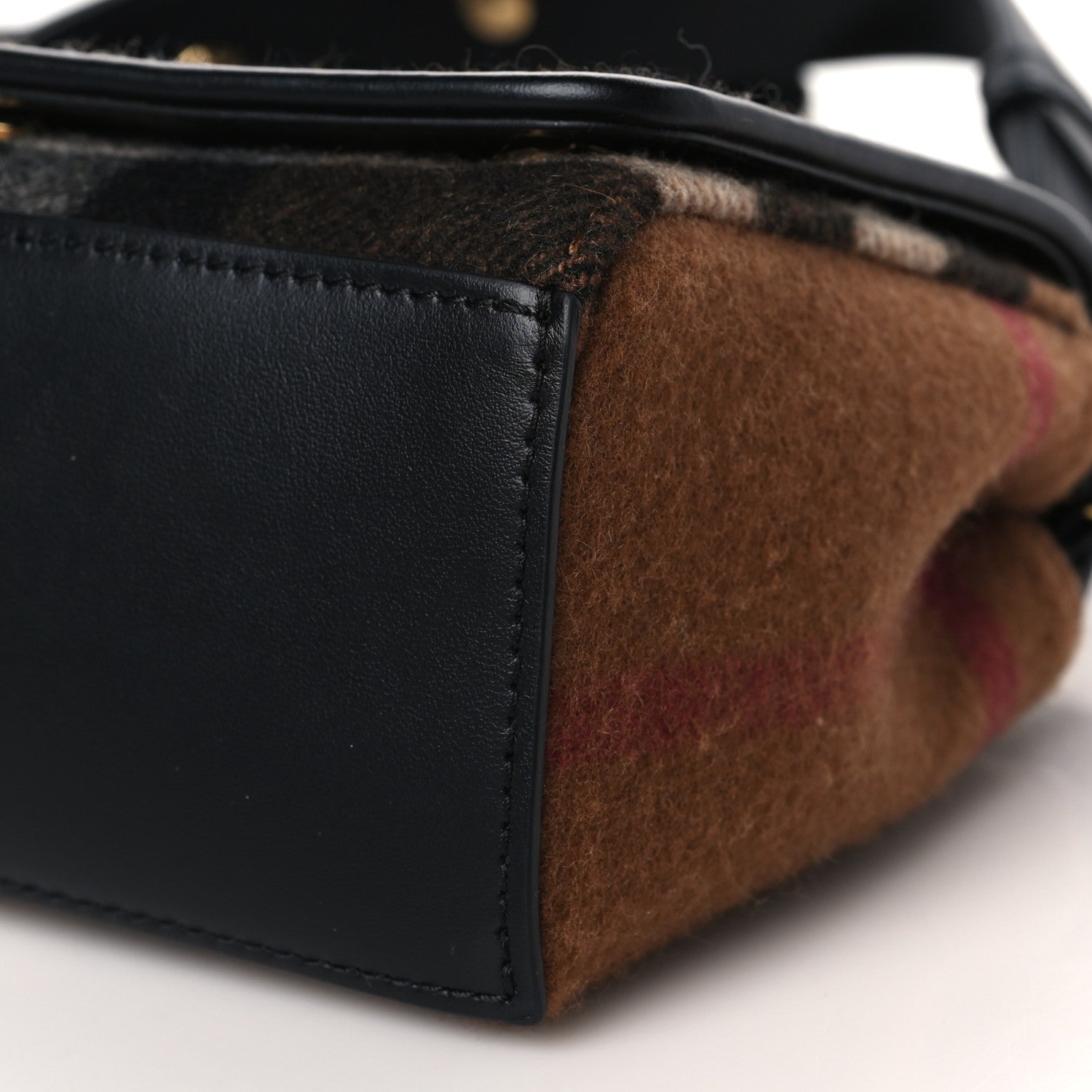 Burberry Cashmere Hackberry Check Note Medium Crossbody Bag Brown 7 of 7