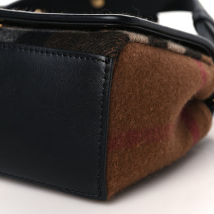 Burberry Cashmere Hackberry Check Note Medium Crossbody Bag Brown 7 of 7