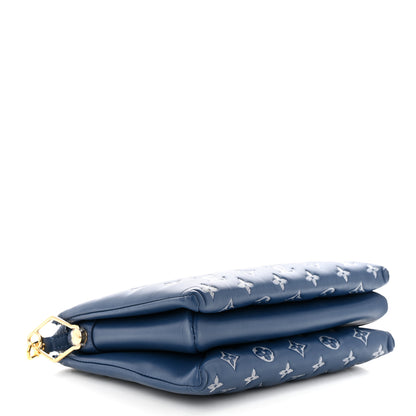 Louis Vuitton Lambskin Embossed Monogram Coussin PM Denim Blue 4 of 11