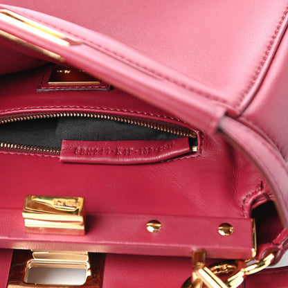 Fendi Nappa Mini Peekaboo Iconic Satchel Amarena 9 of 10