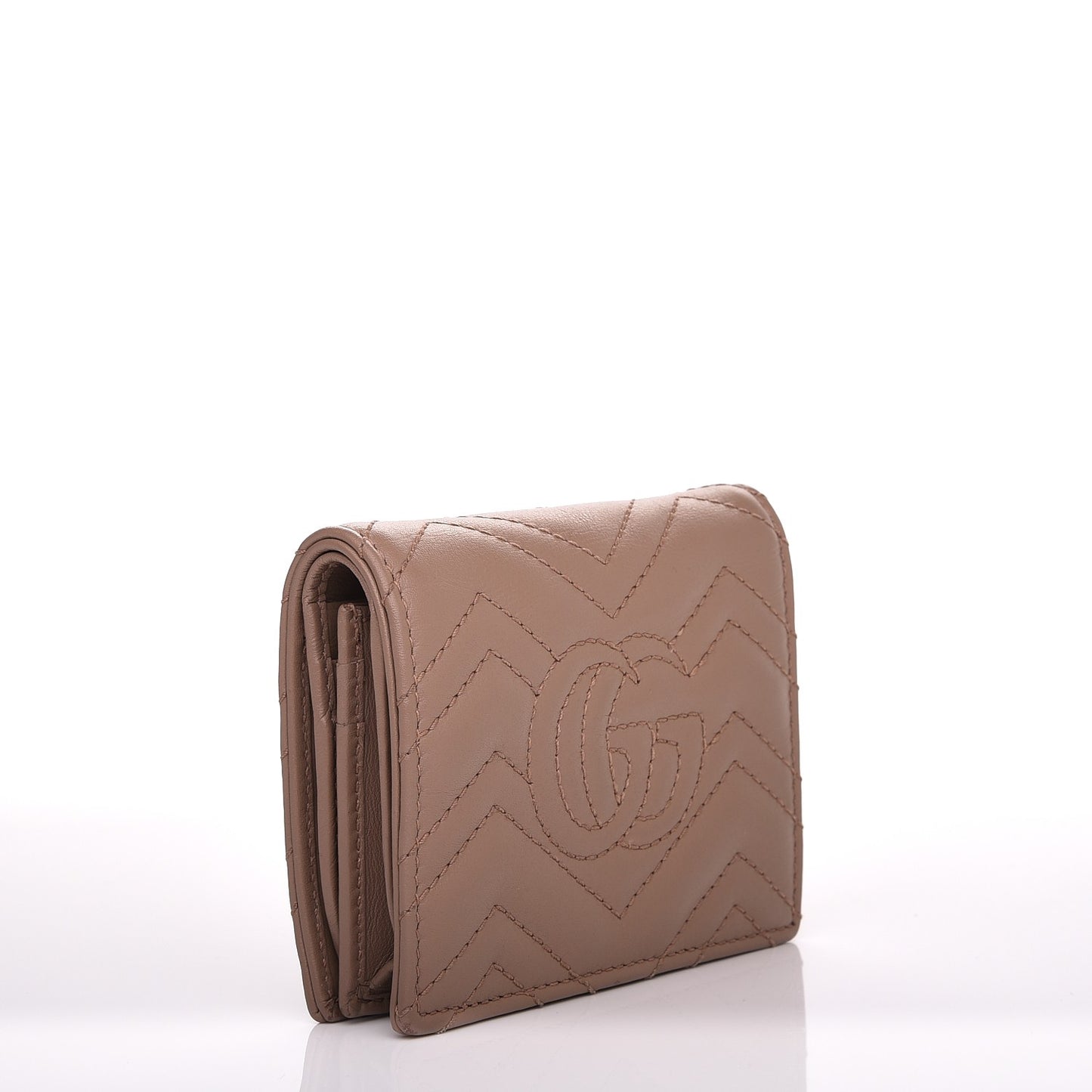 Calfskin Matelasse GG Marmont Card Case Porcelain Rose