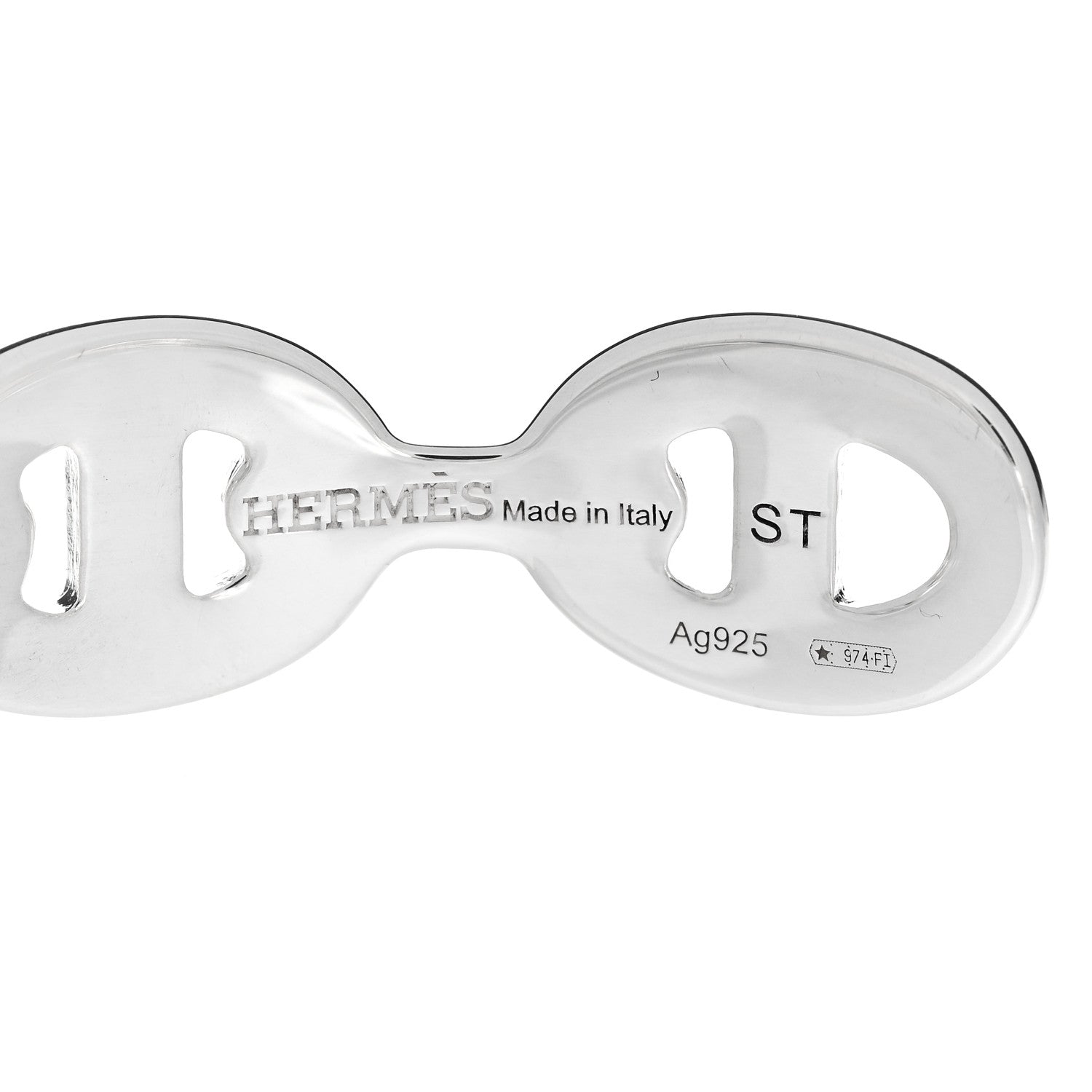 Hermes Sterling Silver MM Chaine d'Ancre Enchainee Cuff Bracelet ST 3 of 5