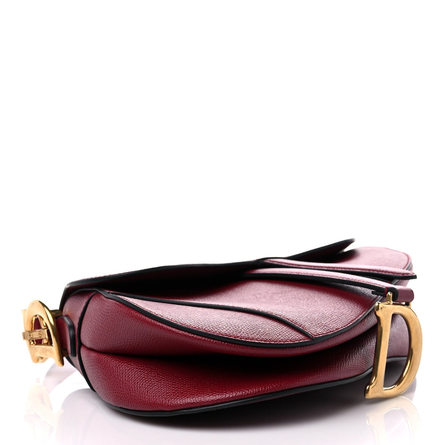 Grained Calfskin Saddle Bag Red