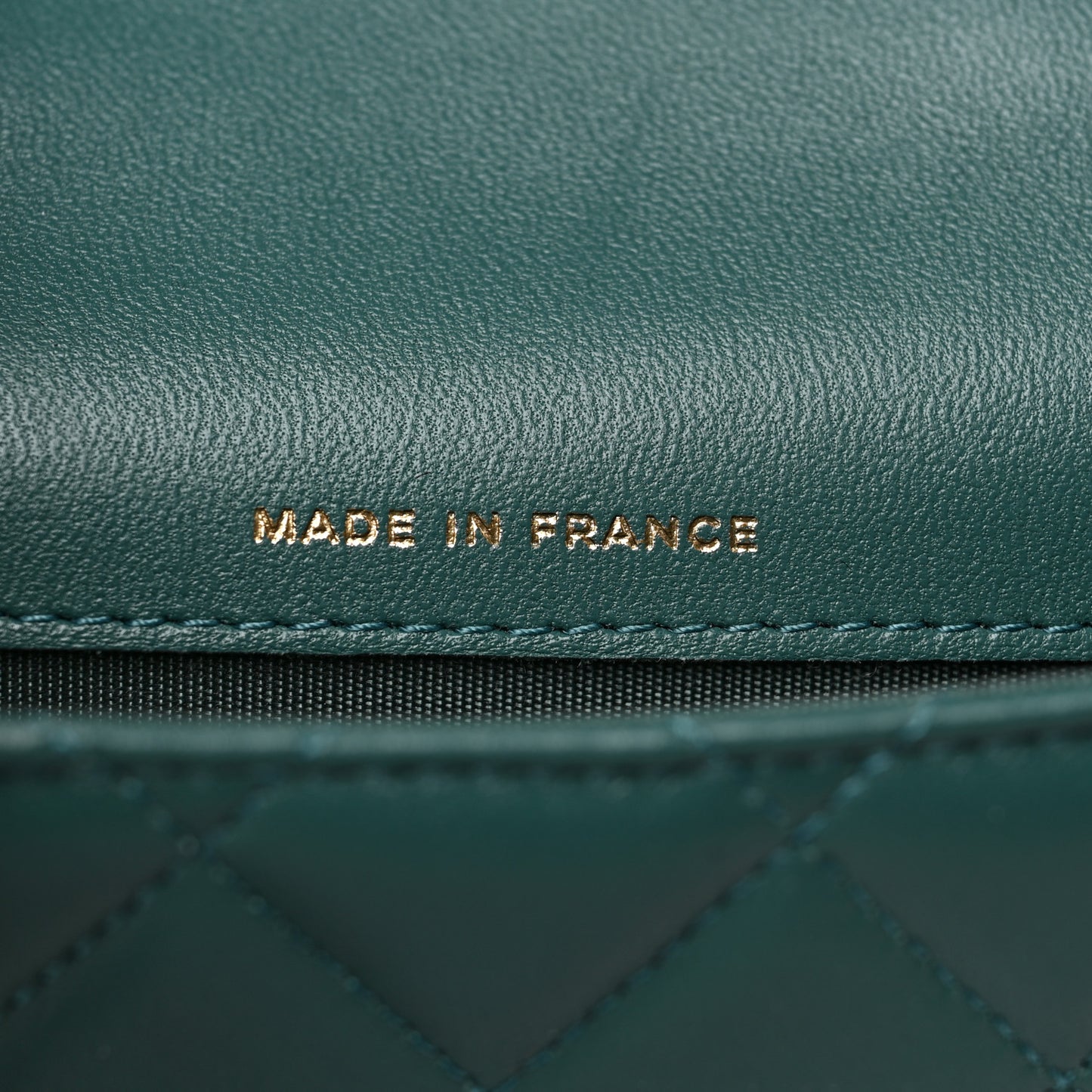 Lambskin Quilted Top Handle Flap Coin Purse With Chain Green