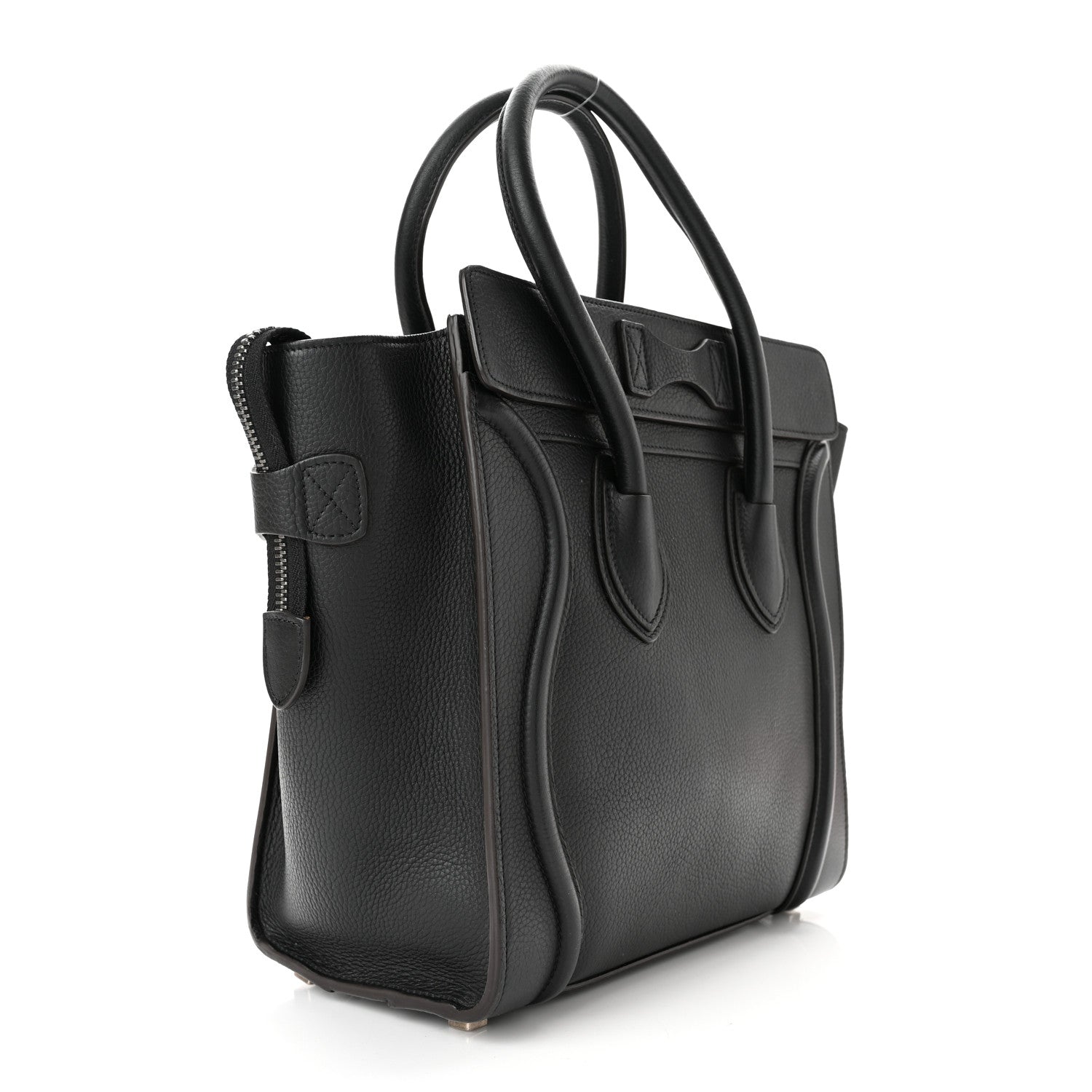 Celine Drummed Calfskin Micro Luggage Black 3 of 10