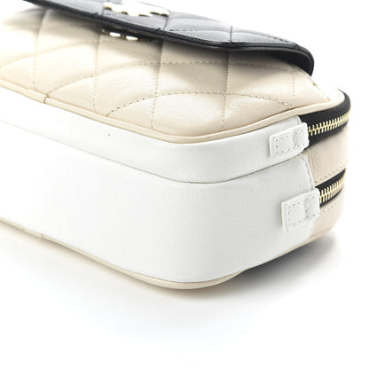 Chanel Goatskin Quilted Waist Bag Beige White Black 7 of 10