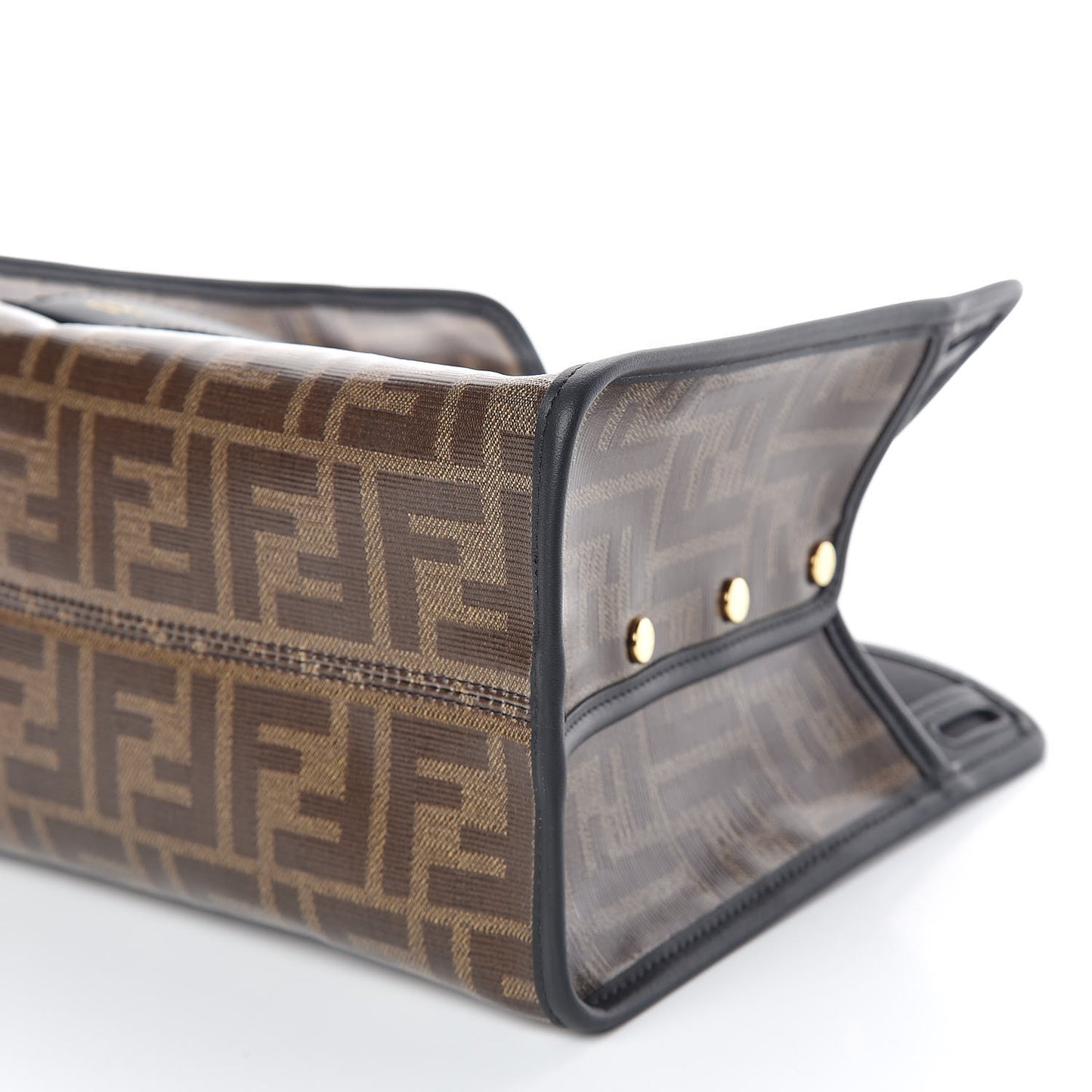 Glazed Fabric Vitello Century FF 1974 Stamp Patch Mini Peekaboo Defender Cover Mogano Panna Black