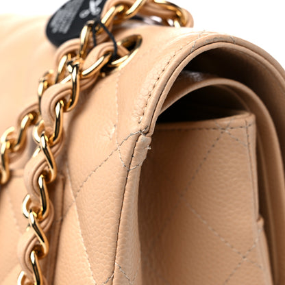 Chanel Caviar Quilted Maxi Double Flap Beige 14 of 14