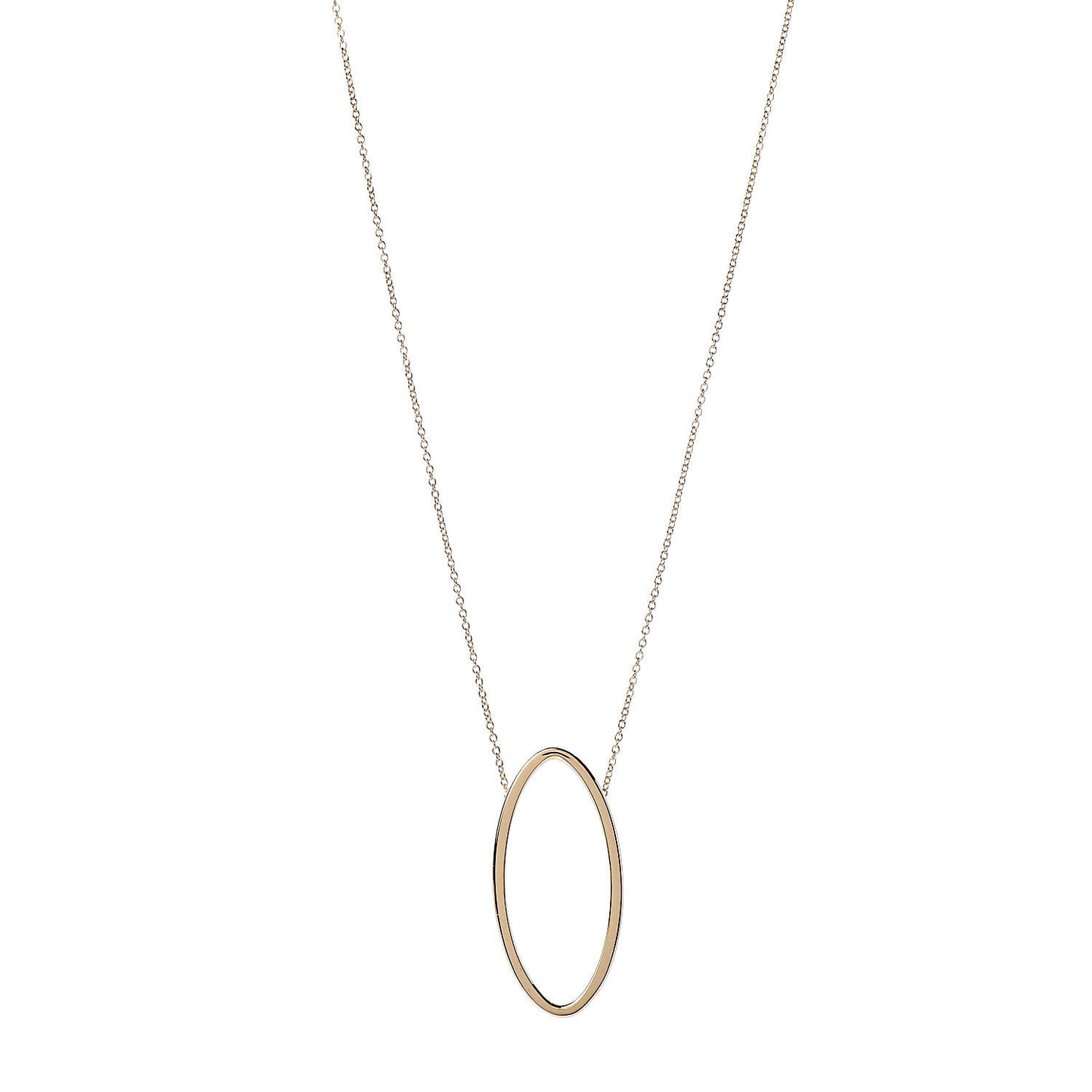18K Yellow Gold Metro Oval Pendant Necklace