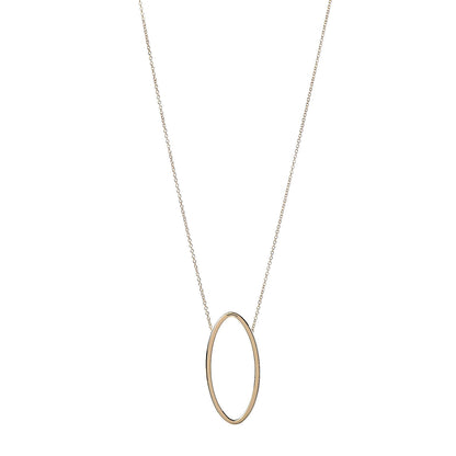 Tiffany 18K Yellow Gold Metro Oval Pendant Necklace 1 of 6