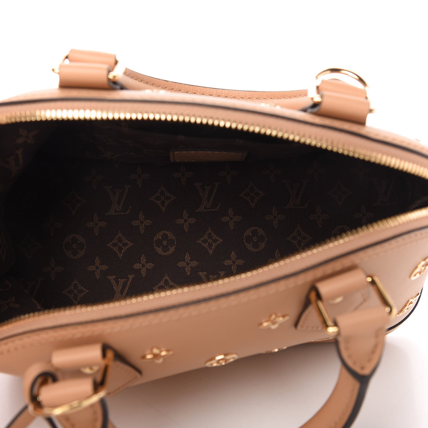 Louis Vuitton Calfskin Metal Monogram Alma BB Camel Brown 5 of 10