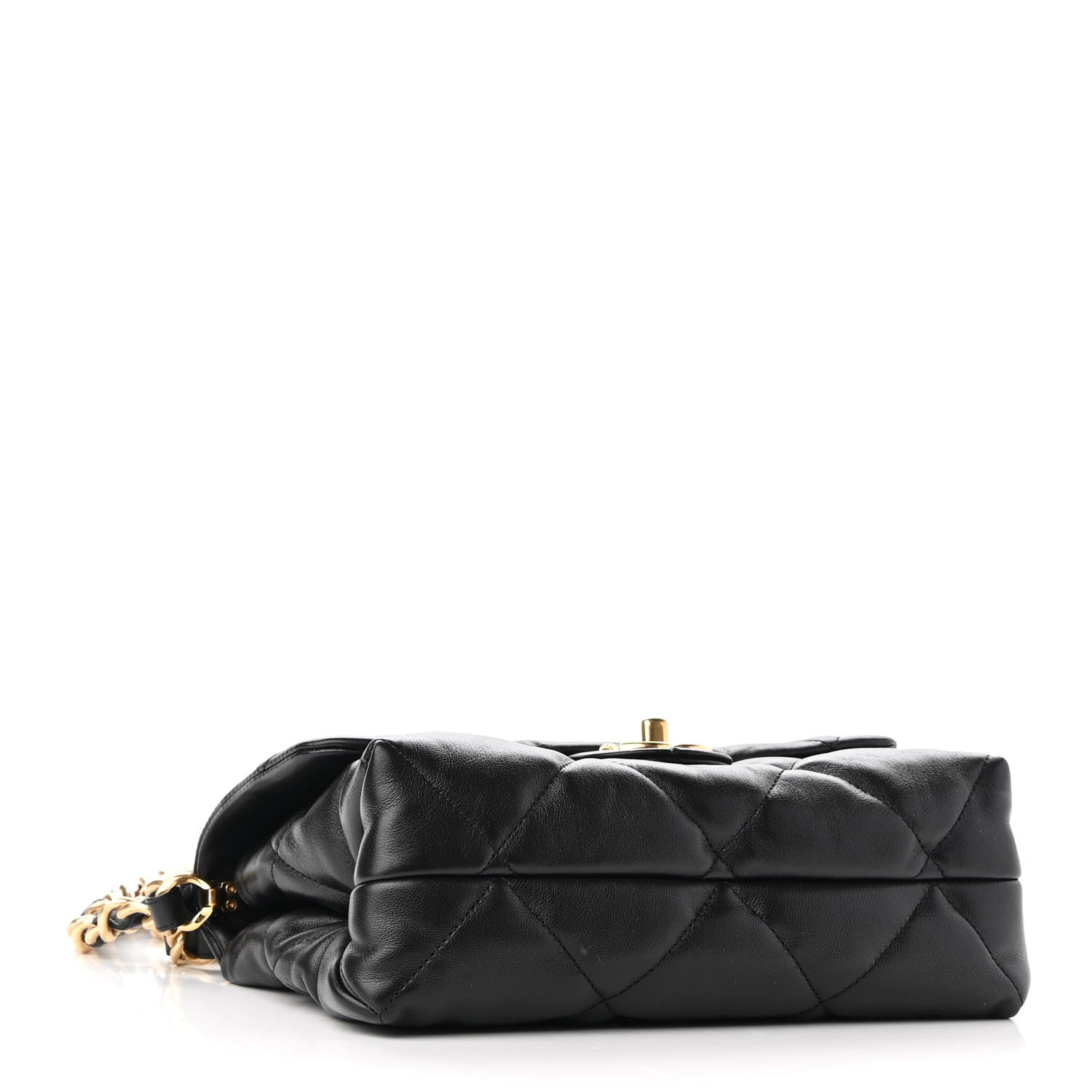 Chanel Lambskin Quilted Chain Top Handle Flap Black 4 of 9