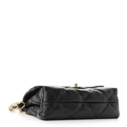 Chanel Lambskin Quilted Chain Top Handle Flap Black 4 of 9