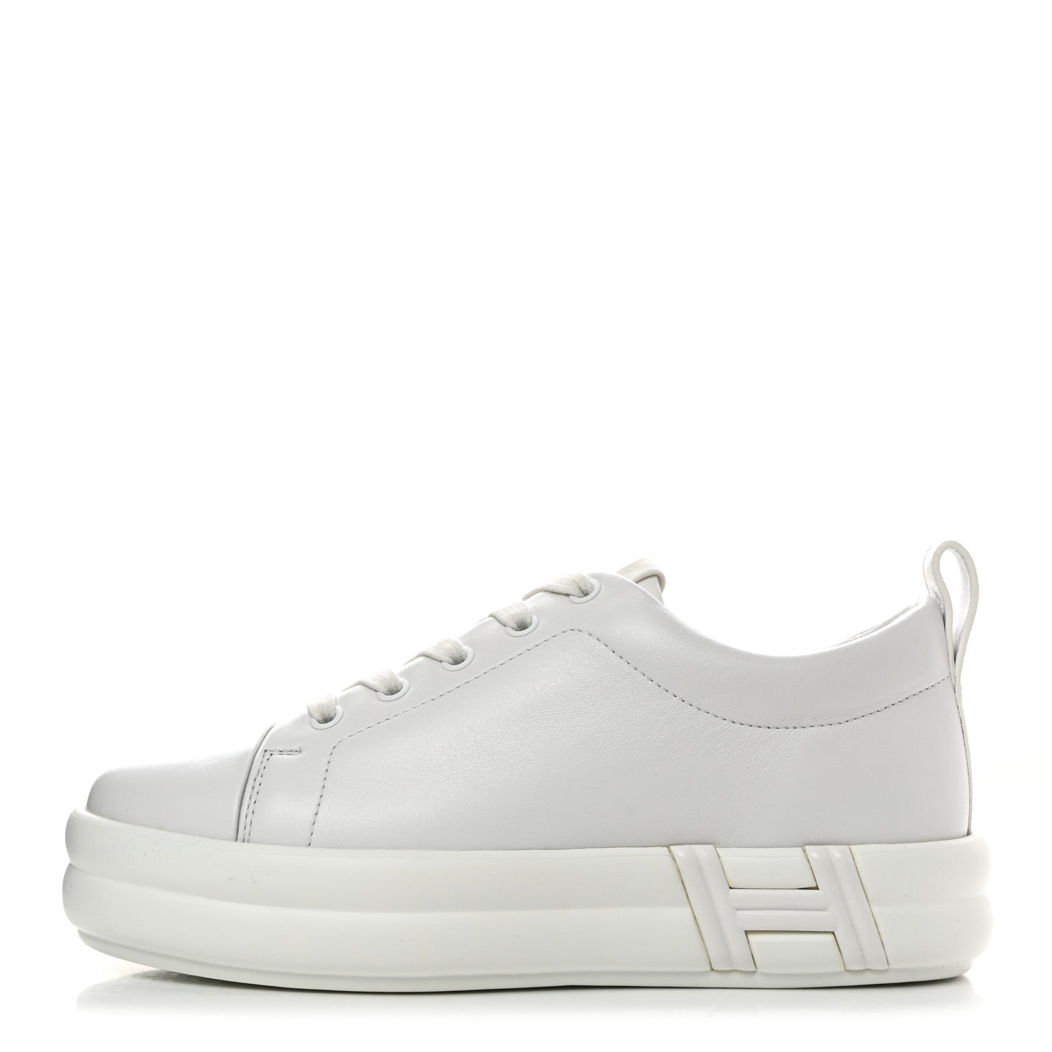 Hermes Calfskin Womens Happy Sneakers 36.5 White 1 of 8
