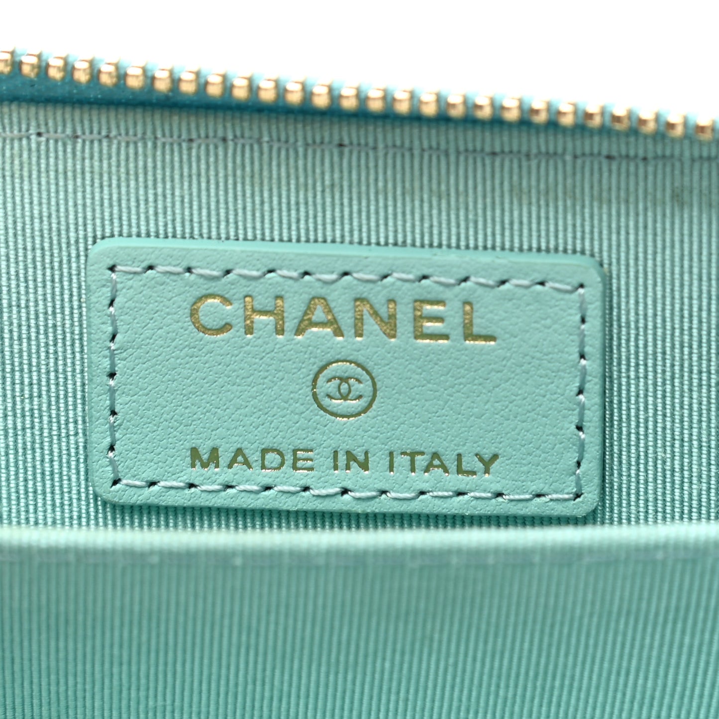 Caviar Quilted Zip Coin Purse Light Blue