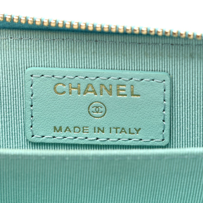 Chanel Caviar Quilted Zip Coin Purse Light Blue 6 of 9