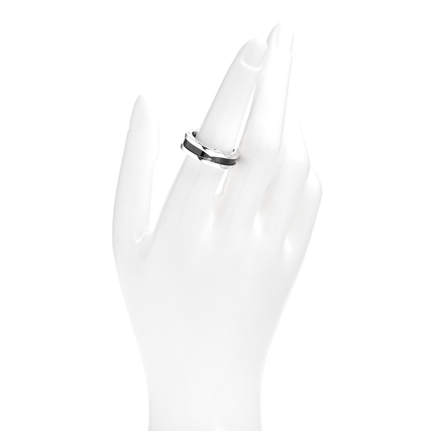 Bulgari Sterling Silver Ceramic Save The Children One-Band Ring 56 7.5 2 of 4