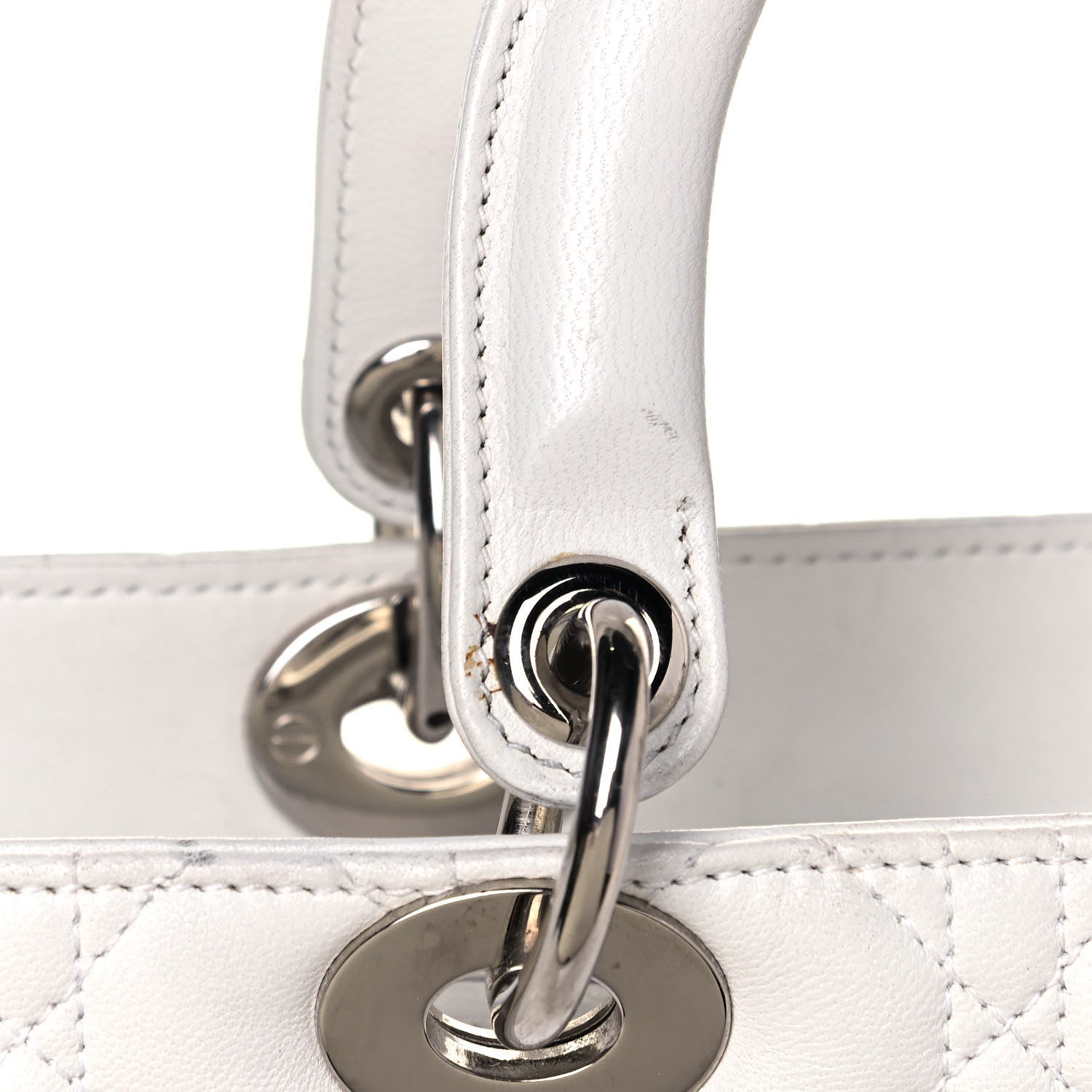 Christian Dior Lambskin Cannage Large Lady Dior White 12 of 13