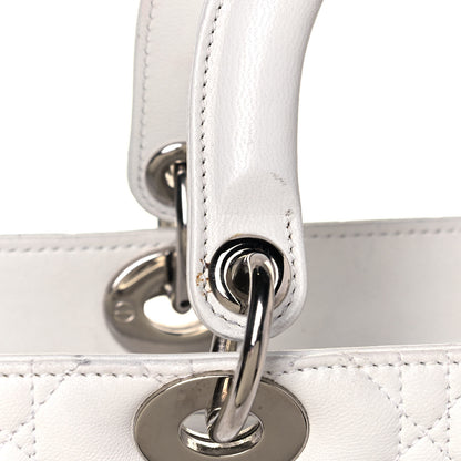 Christian Dior Lambskin Cannage Large Lady Dior White 12 of 13