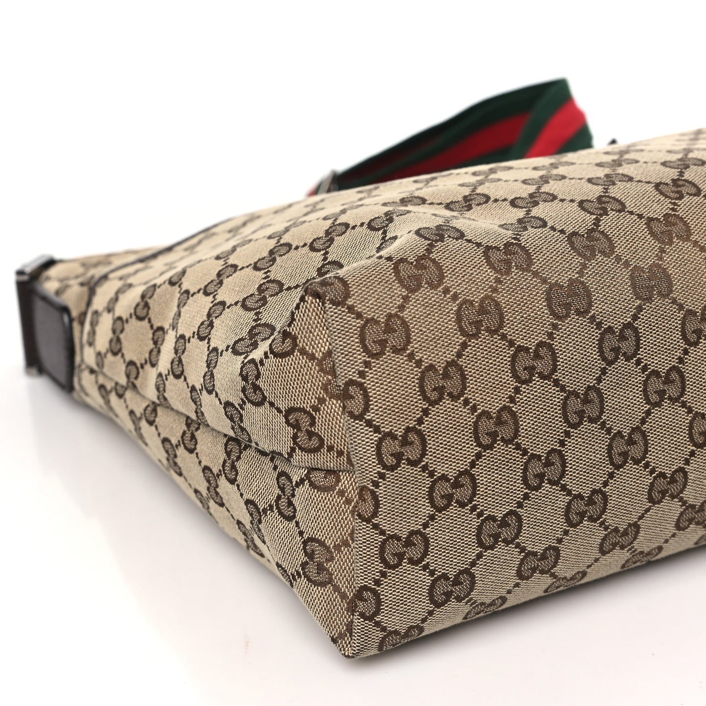 Monogram Web Medium Flat Messenger Bag Brown