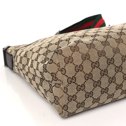 Gucci Monogram Web Medium Flat Messenger Bag Brown 9 of 10