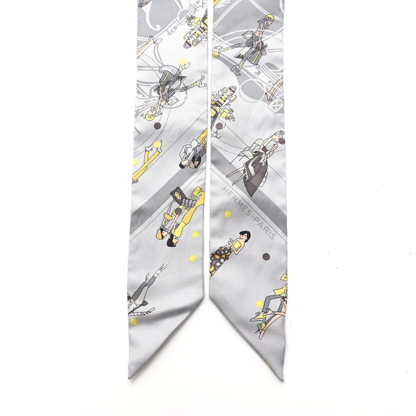 Silk Ex-Libris Les Parisie Twilly Gris Perle Jaune Soufre
