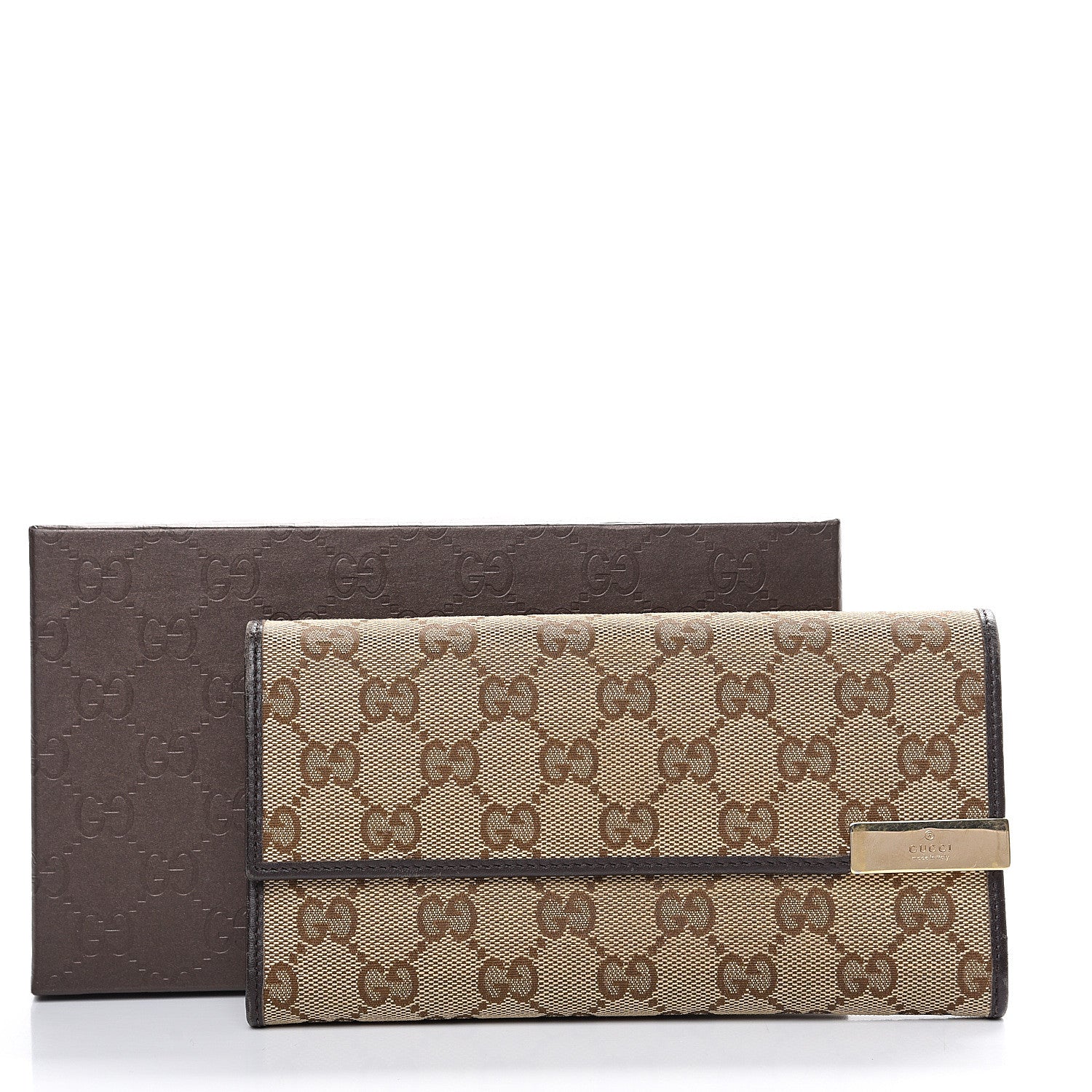 Gucci Monogram Margaux Calfskin Dice Continental Flap Wallet Beige Ebony Cocoa 10 of 10