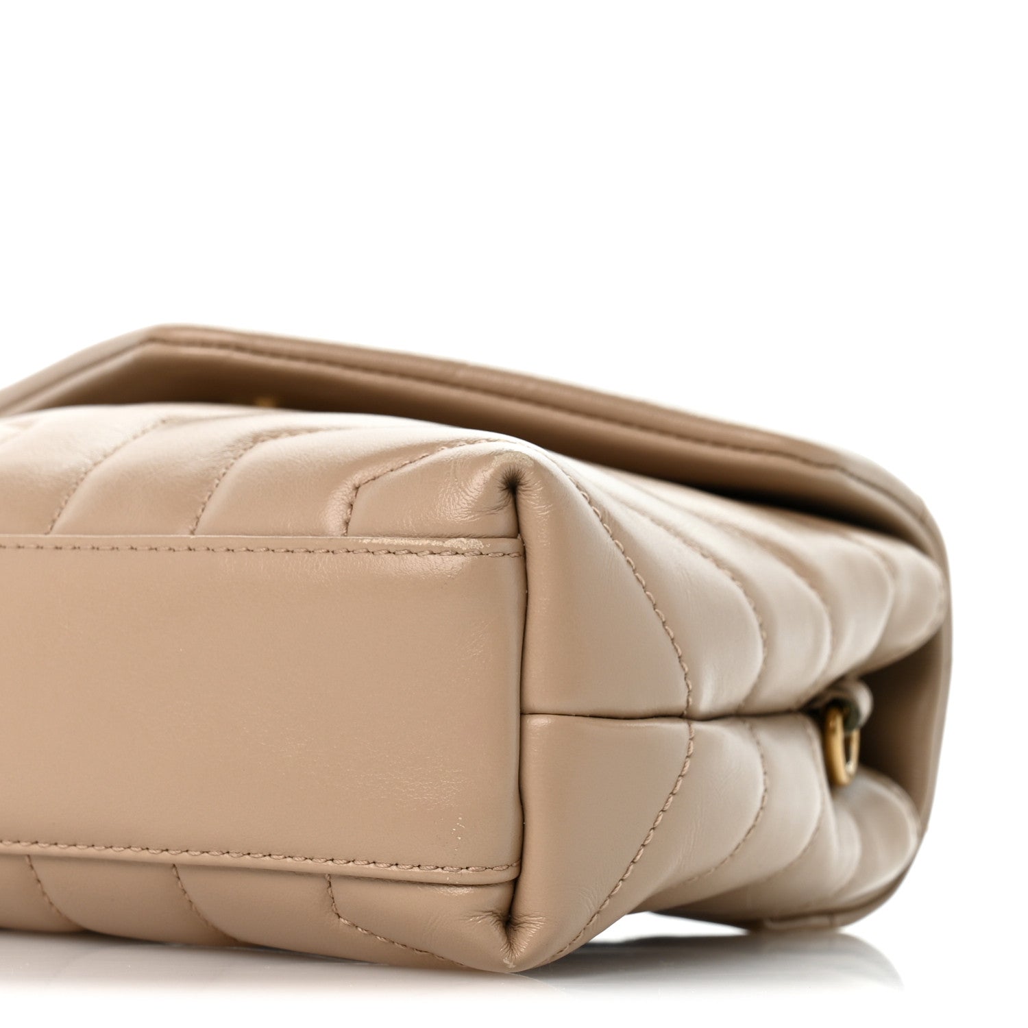 Saint Laurent Calfskin Y Quilted Monogram Toy Loulou Crossbody Bag Dark Beige 10 of 13