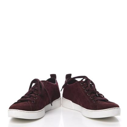 Louis Vuitton Neoprene Suede Embossed Monogram Stellar Low Top Sneakers 35.5 Burgundy 5 of 10
