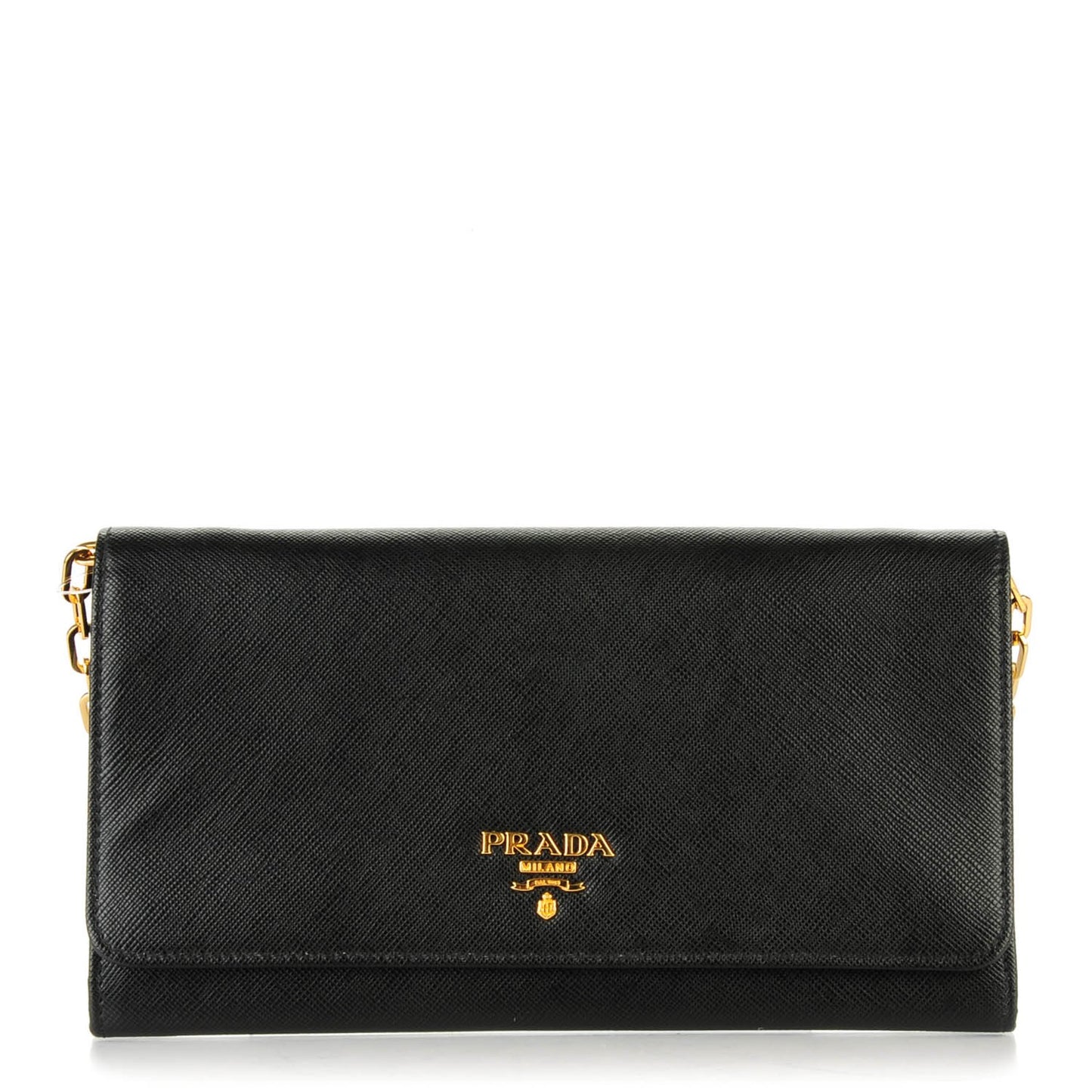 Saffiano Metal Large Chain Wallet Nero Black