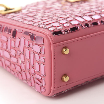 Christian Dior Smooth Calfskin Embroidered Mini Mosaic of Mirrors Lady Dior Pink 6 of 11