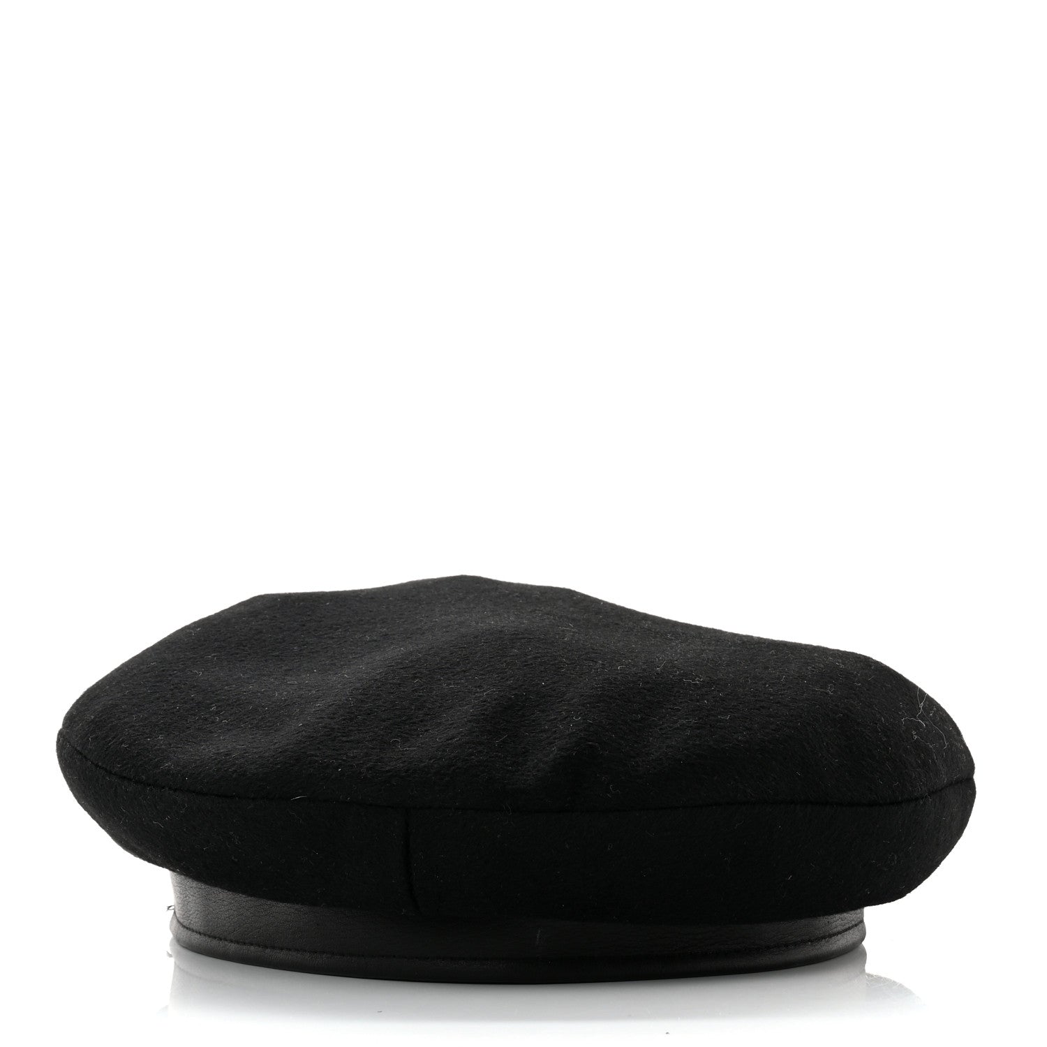 Hermes Cashmere Deerskin Beret 58 Black 3 of 8