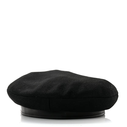 Hermes Cashmere Deerskin Beret 58 Black 3 of 8