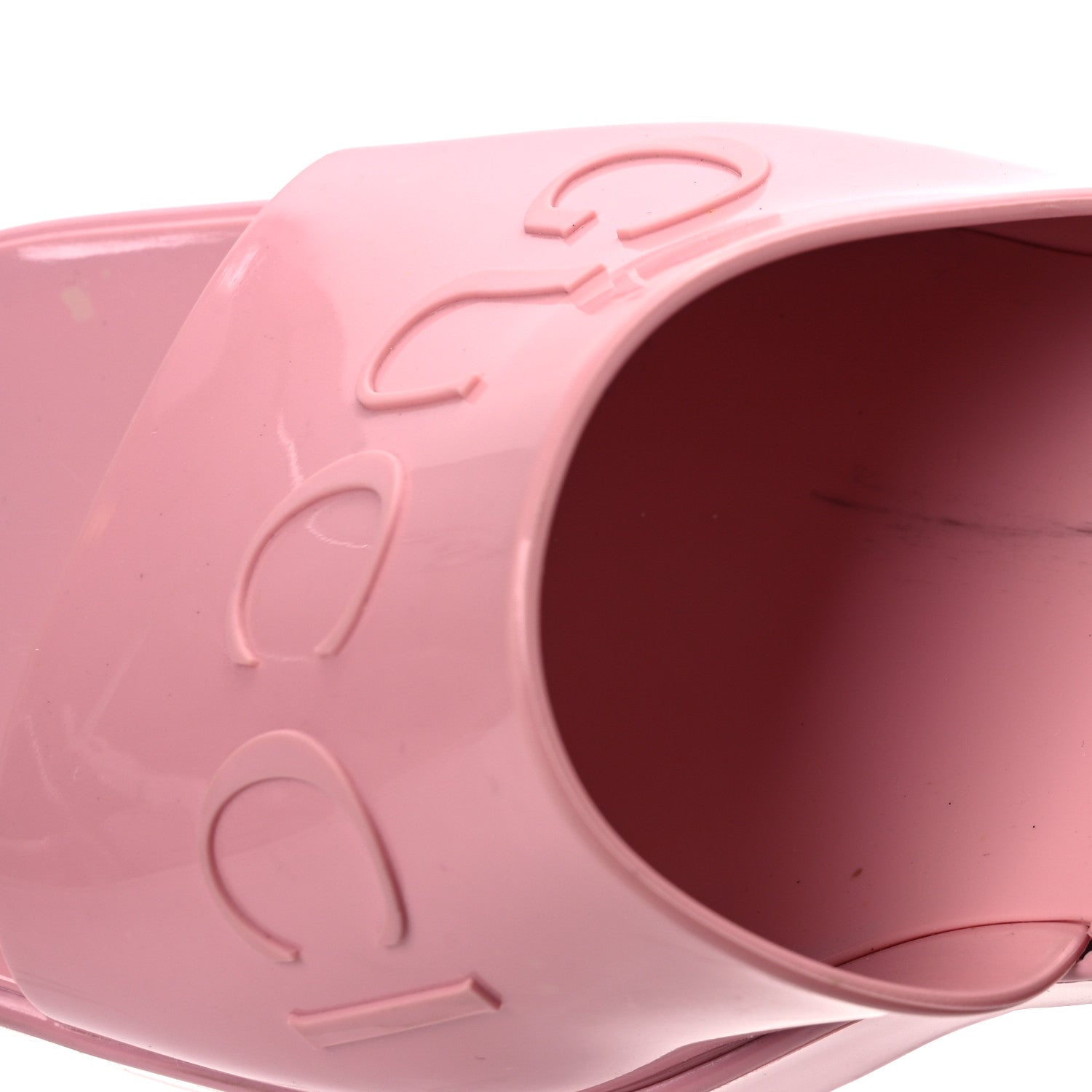 Gucci Rubber Gucci Logo Womens Platform 20/60mm Slide Sandals 38 Wild Rose 11 of 15